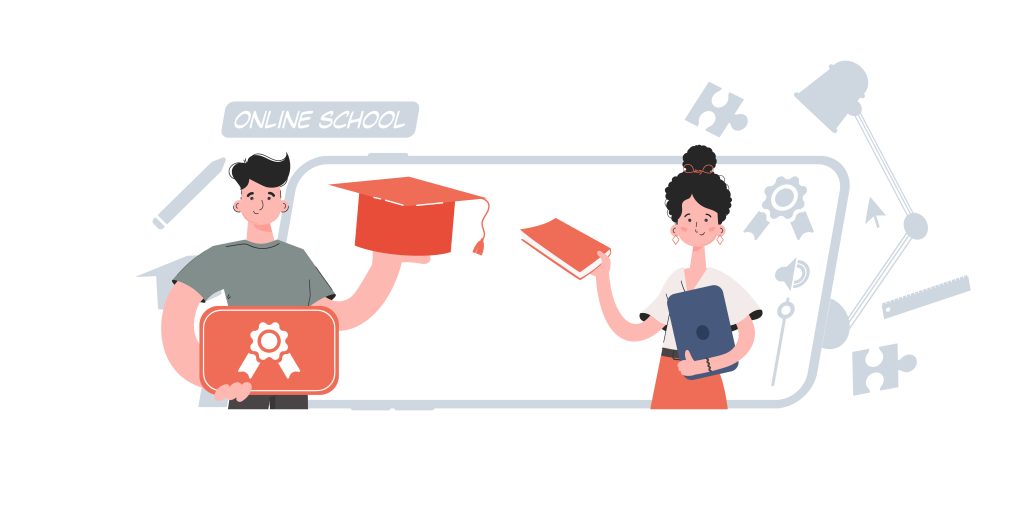 hombre y mujer escuela